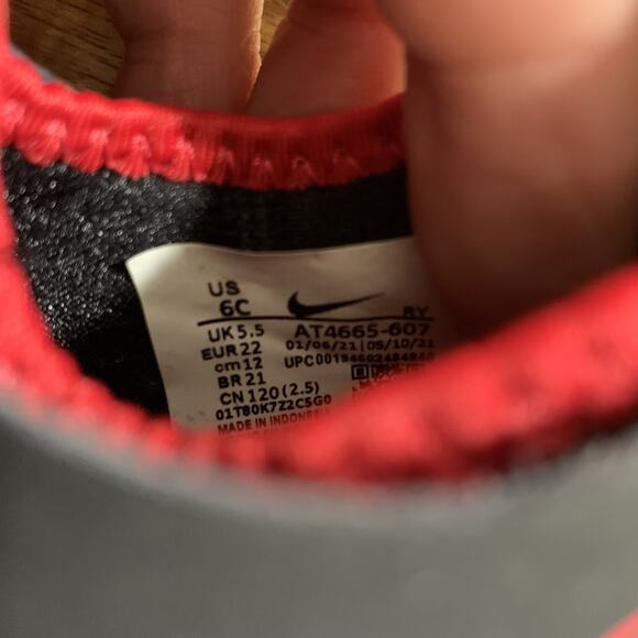 NEW Nike Toddler Flex Runner Slip On Shoe AT4665 607 Red Black Sneakers SIZE 6C - Picture 6 of 6